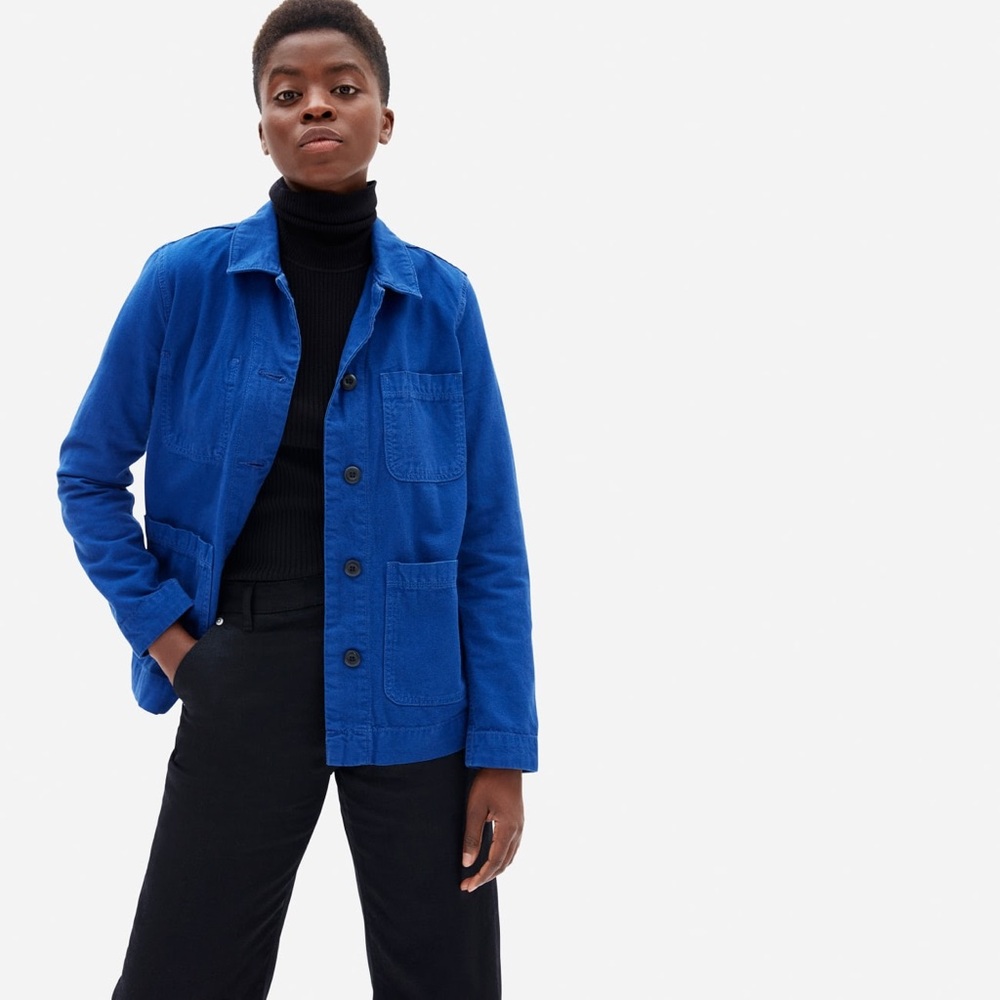 Cobalt Blue Chore Jacket Chore Coat Utility Jacket Workwear Size XS - Picture 5 of 5
